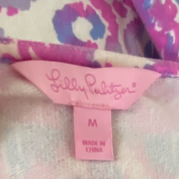 Lilly Pulitzer Tammy Amethyst Beach Purple Pink Short Sleeve Medium - Picture 10 of 10